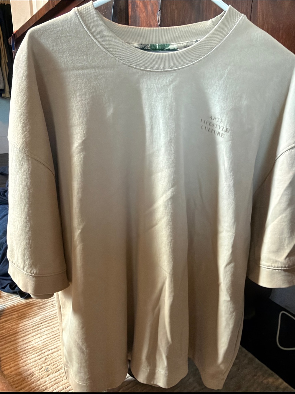 Men's Oversized Crew Sweatshirt in Light Beige